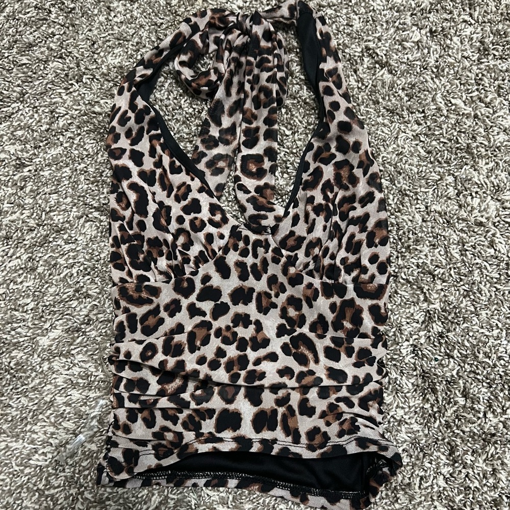 RSQ Leopard Print Halter top